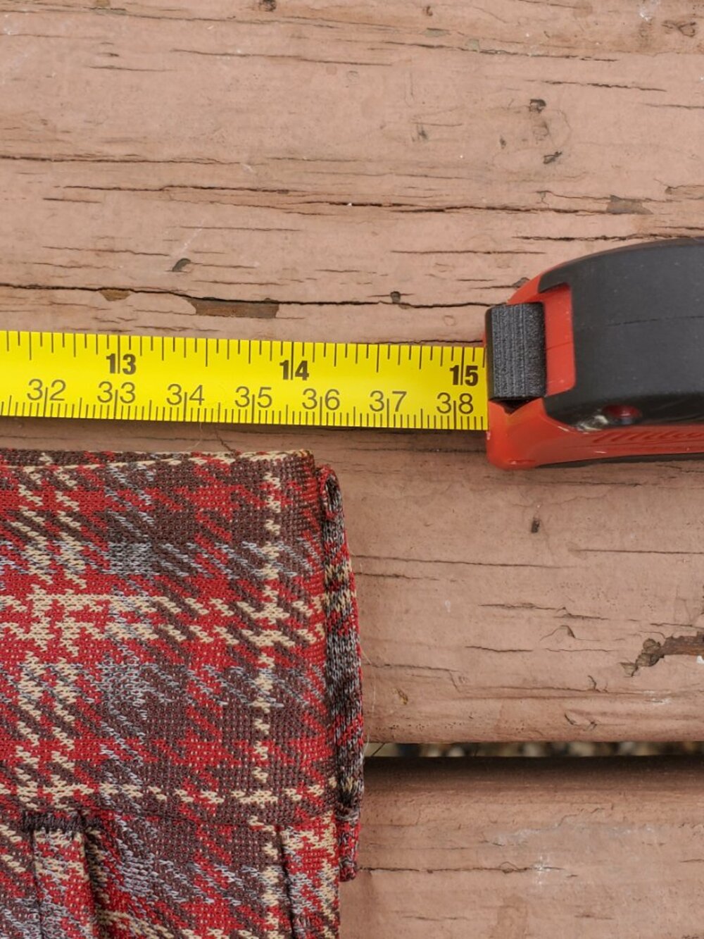 RE:Denim Plaid Upcycled Double Knit Skirt - Size 28 - Picture 11 of 13